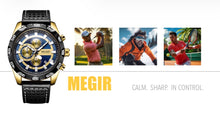Load image into Gallery viewer, MEGIR™️ Pilot’s Designer Multifunction Quartz Sports Chronograph Watch (Exclusive)