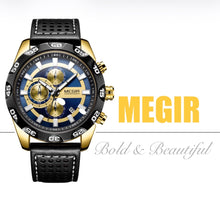 Load image into Gallery viewer, MEGIR™️ Pilot’s Designer Multifunction Quartz Sports Chronograph Watch (Exclusive)