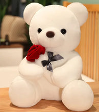 Load image into Gallery viewer, Hugging Roses Teddy Bear Plush Pillow