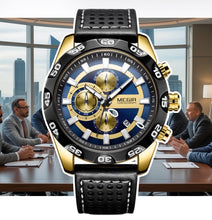 Load image into Gallery viewer, MEGIR™️ Pilot’s Designer Multifunction Quartz Sports Chronograph Watch (Exclusive)