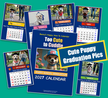Load image into Gallery viewer, Super Cute Puppy Graduation 2027 Calendar + FREE Puppy Training eBook