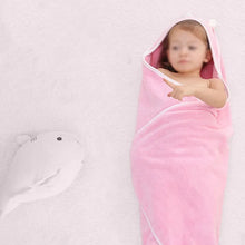 Load image into Gallery viewer, Baby Bath Towel Soft Warm Sleeping Swaddle Wrap for Girl Boy Coral Fleece Newborn Blanket Toddler Hooded Baby Stuff Bathrobe