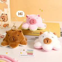 Load image into Gallery viewer, Creative Funny Flip Capybara Plush Toy Cute Stuffed octopus Keychain Bag Pendant Key Holder Decoration For Couple Gifts New