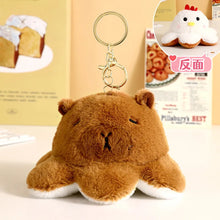 Load image into Gallery viewer, Creative Funny Flip Capybara Plush Toy Cute Stuffed octopus Keychain Bag Pendant Key Holder Decoration For Couple Gifts New