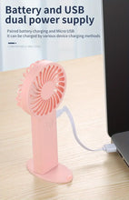 Load image into Gallery viewer, Neck Fan -Portable USB and Desk Top Mount or Handheld