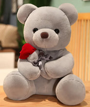 Load image into Gallery viewer, Hugging Roses Teddy Bear Plush Pillow