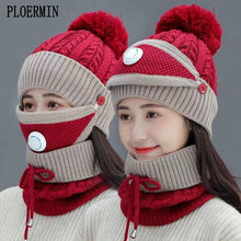Load image into Gallery viewer, Super Stylish Women's Knitted Hat/Sacrf Cosy Combo