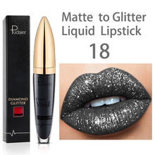 Load image into Gallery viewer, 18 Colors Long Lasting Matte Glitter Liquid Shiny Lip Gloss