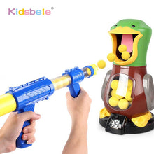 Load image into Gallery viewer, Soft Foam Ball Gun Shooting Game Toys For Children Indoor Interactive Novel Toys Duck Air Pump Powered Kids Gun