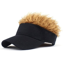 Load image into Gallery viewer, Novelty Baseball Cap Fake Hair Visor