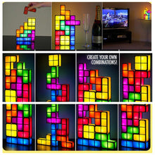 Load image into Gallery viewer, Novelty Lighting DIY Tetris Puzzle 3D LED Night Light Toy Brick Stackable Lamp Constructible Block Desk Lamp Children Kids Gift