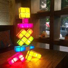 Load image into Gallery viewer, Novelty Lighting DIY Tetris Puzzle 3D LED Night Light Toy Brick Stackable Lamp Constructible Block Desk Lamp Children Kids Gift