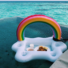 Load image into Gallery viewer, Summer Party Bucket Rainbow Cloud Cup Holder Inflatable Pool Float Beer Drinking Cooler Table Bar Tray Beach Swimming Ring