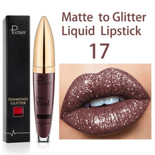 Load image into Gallery viewer, 18 Colors Long Lasting Matte Glitter Liquid Shiny Lip Gloss