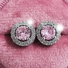 Load image into Gallery viewer, Beautiful Genuine Sterling Silver Luxury Fashion 6mm Zircon Stud Earrings Hallmarked Silver setting - Toy Town Central