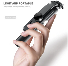 Load image into Gallery viewer, Wireless bluetooth selfie stick foldable mini tripod with fill light shutter remote control for IOS Android - Toy Town Central