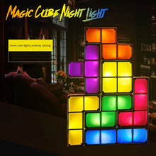 Load image into Gallery viewer, Novelty Lighting DIY Tetris Puzzle 3D LED Night Light Toy Brick Stackable Lamp Constructible Block Desk Lamp Children Kids Gift