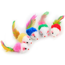 Load image into Gallery viewer, Irresistible and Fun Wand & Feather Cat Toy with super cute Mouse and bell cage cage colourful Cat Teaser - Toy Town Central