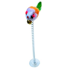 Load image into Gallery viewer, Irresistible and Fun Wand & Feather Cat Toy with super cute Mouse and bell cage cage colourful Cat Teaser - Toy Town Central