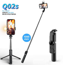 Load image into Gallery viewer, Wireless bluetooth selfie stick foldable mini tripod with fill light shutter remote control for IOS Android - Toy Town Central