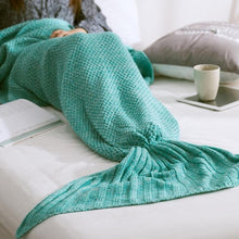 Load image into Gallery viewer, Beautiful Cosy Knitted Mermaid Tail Crohet Blanket - 3 sizes to fit your family - Toy Town Central