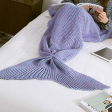 Load image into Gallery viewer, Beautiful Cosy Knitted Mermaid Tail Crohet Blanket - 3 sizes to fit your family - Toy Town Central