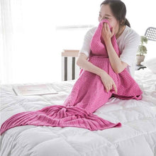 Load image into Gallery viewer, Beautiful Cosy Knitted Mermaid Tail Crohet Blanket - 3 sizes to fit your family - Toy Town Central