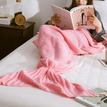 Load image into Gallery viewer, Beautiful Cosy Knitted Mermaid Tail Crohet Blanket - 3 sizes to fit your family - Toy Town Central