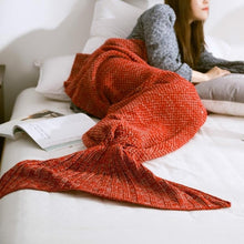 Load image into Gallery viewer, Beautiful Cosy Knitted Mermaid Tail Crohet Blanket - 3 sizes to fit your family - Toy Town Central