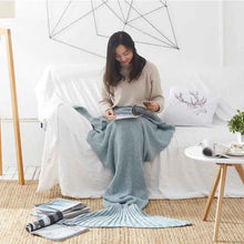 Load image into Gallery viewer, Beautiful Cosy Knitted Mermaid Tail Crohet Blanket - 3 sizes to fit your family - Toy Town Central