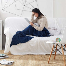 Load image into Gallery viewer, Beautiful Cosy Knitted Mermaid Tail Crohet Blanket - 3 sizes to fit your family - Toy Town Central