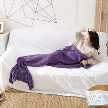 Load image into Gallery viewer, Beautiful Cosy Knitted Mermaid Tail Crohet Blanket - 3 sizes to fit your family - Toy Town Central