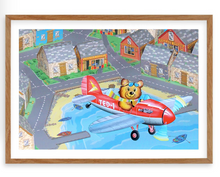 Load image into Gallery viewer, Benny Bear Kids Bedroom or Play Room Print Digital Download
