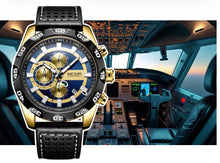 Load image into Gallery viewer, MEGIR™️ Pilot’s Designer Multifunction Quartz Sports  Chronograph Watch (Exclusive)
