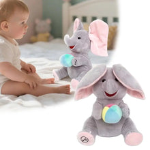 Load image into Gallery viewer, Peek A Boo Hide-And-Seek Elephant Plush Toy Interactive Singing Musical Fun
