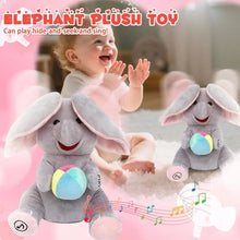 Load image into Gallery viewer, Peek A Boo Hide-And-Seek Elephant Plush Toy Interactive Singing Musical Fun
