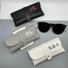 Load image into Gallery viewer, Personalized Faux Leather Glasses Case with Initials
