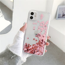 Load image into Gallery viewer, Glitter Love Heart Sequins Quicksand Phone Case
