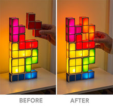 Load image into Gallery viewer, Novelty Lighting DIY Tetris Puzzle 3D LED Night Light Toy Brick Stackable Lamp Constructible Block Desk Lamp Children Kids Gift
