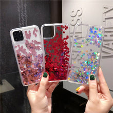 Load image into Gallery viewer, Glitter Love Heart Sequins Quicksand Phone Case
