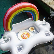 Load image into Gallery viewer, Summer Party Bucket Rainbow Cloud Cup Holder Inflatable Pool Float Beer Drinking Cooler Table Bar Tray Beach Swimming Ring
