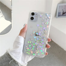 Load image into Gallery viewer, Glitter Love Heart Sequins Quicksand Phone Case
