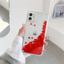 Load image into Gallery viewer, Glitter Love Heart Sequins Quicksand Phone Case
