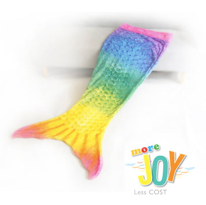 Beautiful Rainbow Mermaid Tail Soft Wearable Cosy Wrap - Toy Town Central