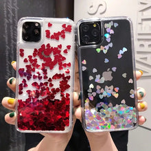 Load image into Gallery viewer, Glitter Love Heart Sequins Quicksand Phone Case
