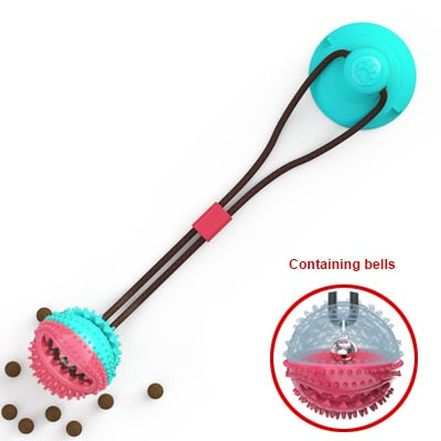 Dog Tooth Cleaning Silicon Suction Cup Tug Fun Toy, for exercise dog agility & ball toothbrush - ideal for Puppies or larger Dogs - Toy Town Central