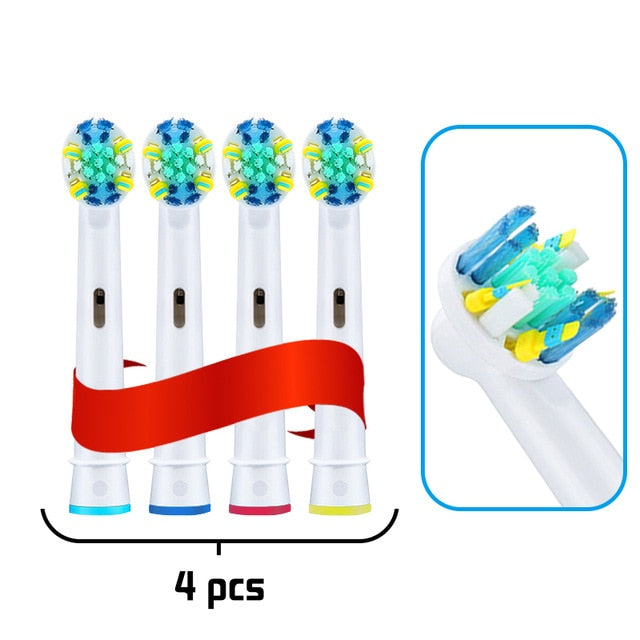Replacement Toothbrush Heads For Oral B Electric Advance, Pro Health, Triumph 3D Excel Vitality 4pack - Toy Town Central