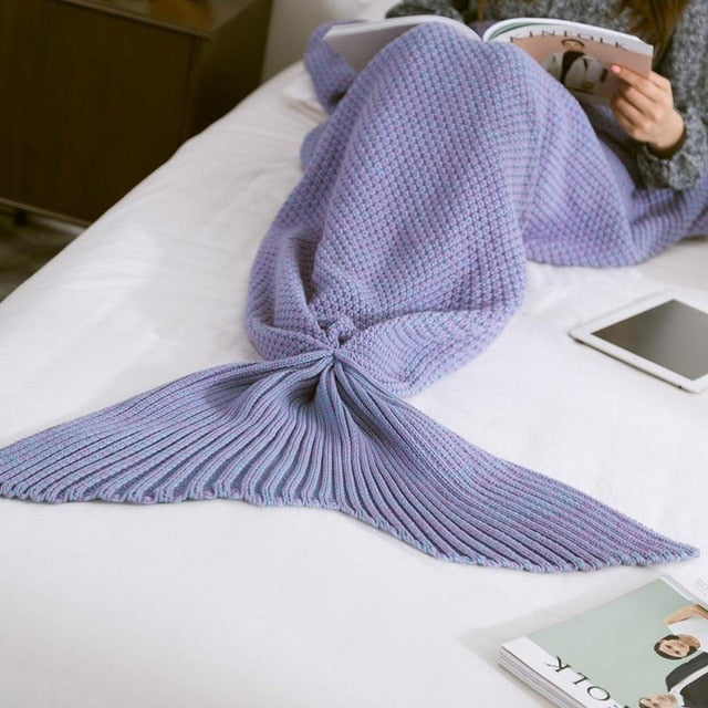 Beautiful Cosy Knitted Mermaid Tail Crohet Blanket - 3 sizes to fit your family - Toy Town Central